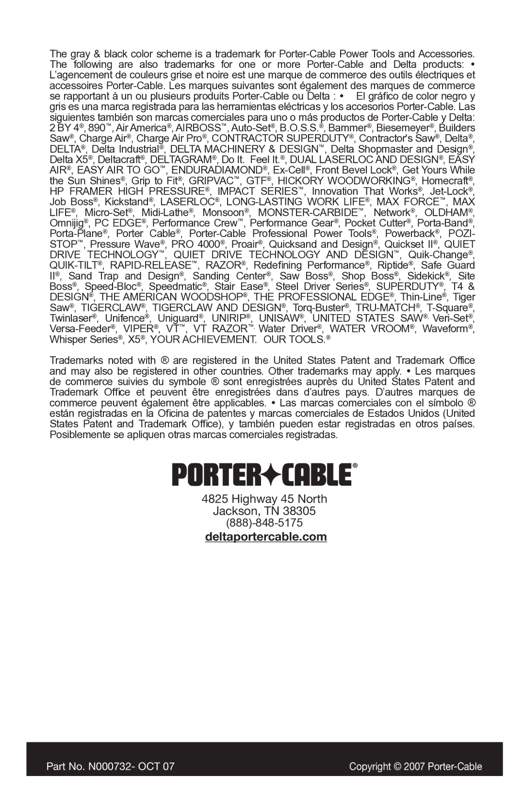 Porter-Cable C2025 instruction manual Deltaportercable.com  